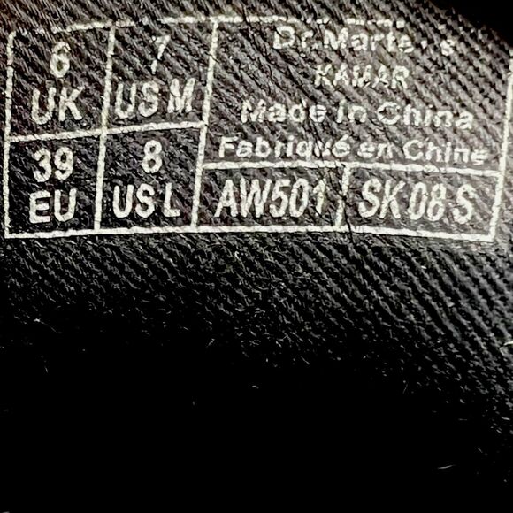 Dr Martens Boots Men's 7 Women’s 8 Kamar Brando Perfed Black Leather Boot - Picture 6 of 6